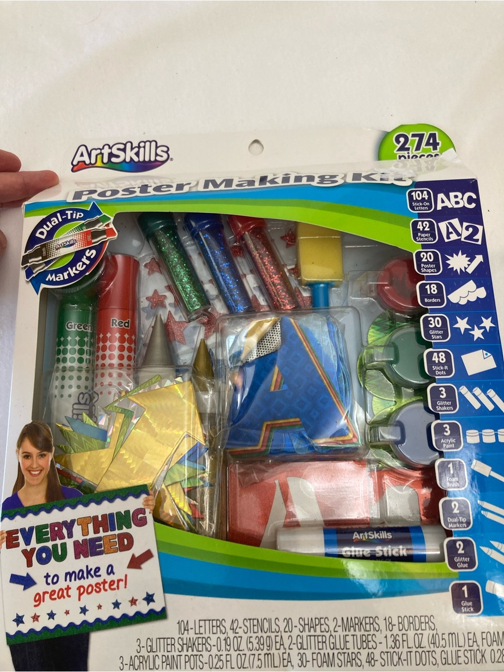 Art Skills Poster Making Kit - 274 pieces Party Decorating Set